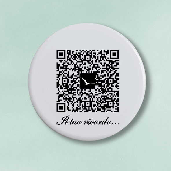 Fotoceramica con QRcode (rotonda)