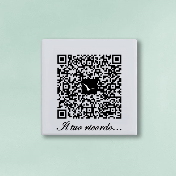 Fotoceramica con QRcode (quadrata)